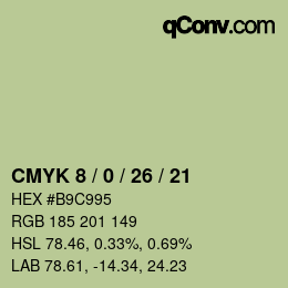 Farbcode: CMYK 8 / 0 / 26 / 21 | qconv.com