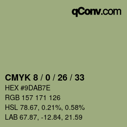 Farbcode: CMYK 8 / 0 / 26 / 33 | qconv.com