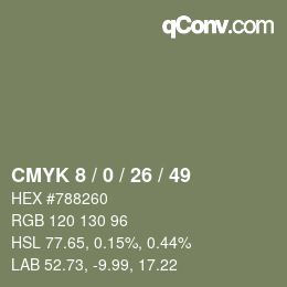 Color code: CMYK 8 / 0 / 26 / 49 | qconv.com