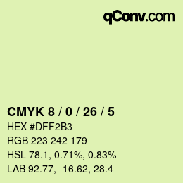 カラーコード: CMYK 8 / 0 / 26 / 5 | qconv.com