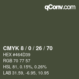 カラーコード: CMYK 8 / 0 / 26 / 70 | qconv.com