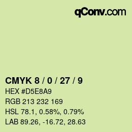 カラーコード: CMYK 8 / 0 / 27 / 9 | qconv.com