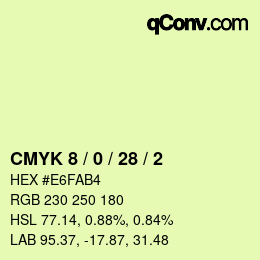 Color code: CMYK 8 / 0 / 28 / 2 | qconv.com