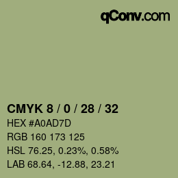 Farbcode: CMYK 8 / 0 / 28 / 32 | qconv.com