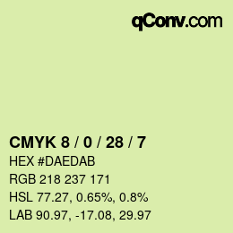 颜色代码: CMYK 8 / 0 / 28 / 7 | qconv.com