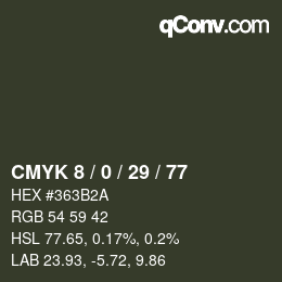 カラーコード: CMYK 8 / 0 / 29 / 77 | qconv.com