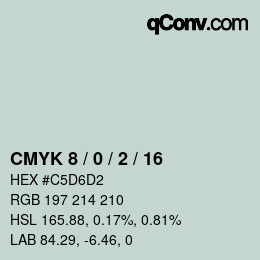 カラーコード: CMYK 8 / 0 / 2 / 16 | qconv.com