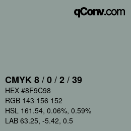 Color code: CMYK 8 / 0 / 2 / 39 | qconv.com