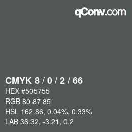 カラーコード: CMYK 8 / 0 / 2 / 66 | qconv.com