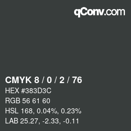 カラーコード: CMYK 8 / 0 / 2 / 76 | qconv.com