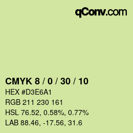 カラーコード: CMYK 8 / 0 / 30 / 10 | qconv.com