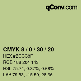 Color code: CMYK 8 / 0 / 30 / 20 | qconv.com