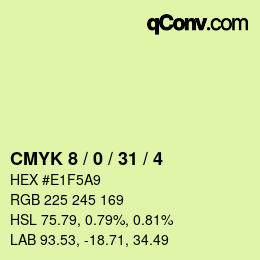 Color code: CMYK 8 / 0 / 31 / 4 | qconv.com