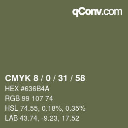 Color code: CMYK 8 / 0 / 31 / 58 | qconv.com