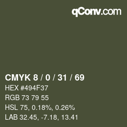 Color code: CMYK 8 / 0 / 31 / 69 | qconv.com