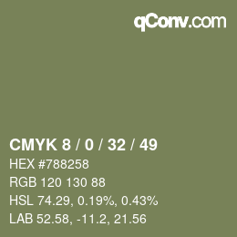 Color code: CMYK 8 / 0 / 32 / 49 | qconv.com
