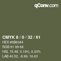 颜色代码: CMYK 8 / 0 / 32 / 61 | qconv.com