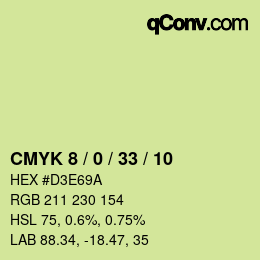 カラーコード: CMYK 8 / 0 / 33 / 10 | qconv.com