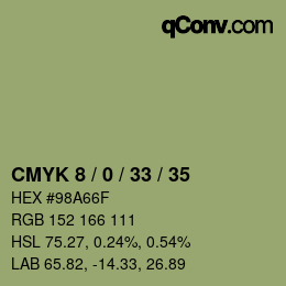 Farbcode: CMYK 8 / 0 / 33 / 35 | qconv.com