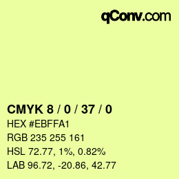 カラーコード: CMYK 8 / 0 / 37 / 0 | qconv.com