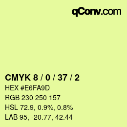 颜色代码: CMYK 8 / 0 / 37 / 2 | qconv.com