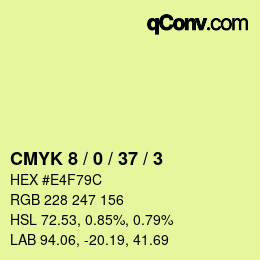 颜色代码: CMYK 8 / 0 / 37 / 3 | qconv.com