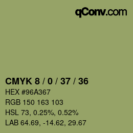 Farbcode: CMYK 8 / 0 / 37 / 36 | qconv.com