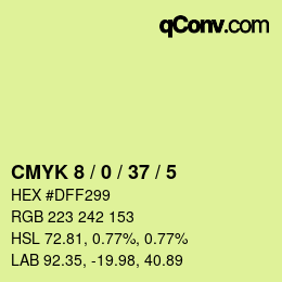 カラーコード: CMYK 8 / 0 / 37 / 5 | qconv.com