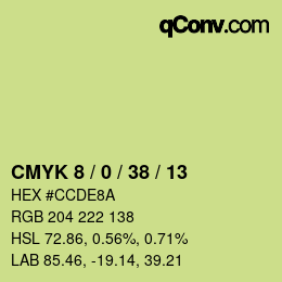 颜色代码: CMYK 8 / 0 / 38 / 13 | qconv.com