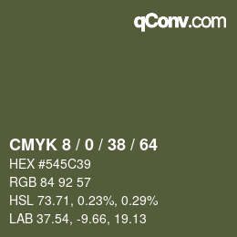 Color code: CMYK 8 / 0 / 38 / 64 | qconv.com