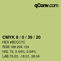 カラーコード: CMYK 8 / 0 / 39 / 20 | qconv.com