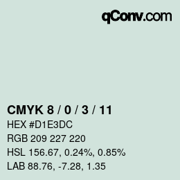 颜色代码: CMYK 8 / 0 / 3 / 11 | qconv.com