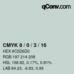 Código de color: CMYK 8 / 0 / 3 / 16 | qconv.com