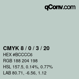 Color code: CMYK 8 / 0 / 3 / 20 | qconv.com