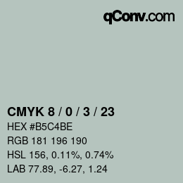 カラーコード: CMYK 8 / 0 / 3 / 23 | qconv.com