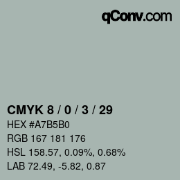 カラーコード: CMYK 8 / 0 / 3 / 29 | qconv.com