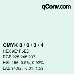 カラーコード: CMYK 8 / 0 / 3 / 4 | qconv.com