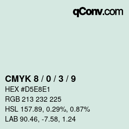 カラーコード: CMYK 8 / 0 / 3 / 9 | qconv.com