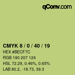 カラーコード: CMYK 8 / 0 / 40 / 19 | qconv.com