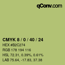 颜色代码: CMYK 8 / 0 / 40 / 24 | qconv.com