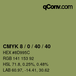 颜色代码: CMYK 8 / 0 / 40 / 40 | qconv.com