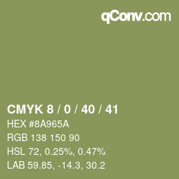 Farbcode: CMYK 8 / 0 / 40 / 41 | qconv.com