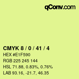Farbcode: CMYK 8 / 0 / 41 / 4 | qconv.com