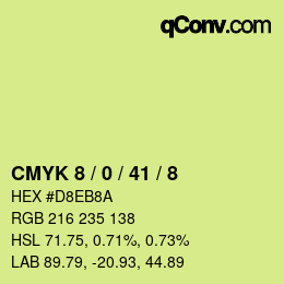 カラーコード: CMYK 8 / 0 / 41 / 8 | qconv.com