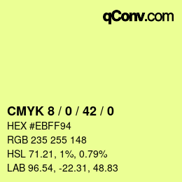 颜色代码: CMYK 8 / 0 / 42 / 0 | qconv.com