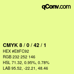 Farbcode: CMYK 8 / 0 / 42 / 1 | qconv.com