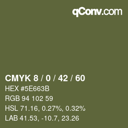 カラーコード: CMYK 8 / 0 / 42 / 60 | qconv.com