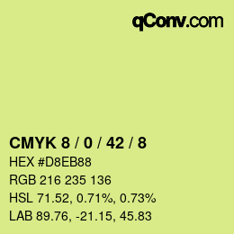 カラーコード: CMYK 8 / 0 / 42 / 8 | qconv.com