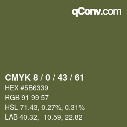 Código de color: CMYK 8 / 0 / 43 / 61 | qconv.com