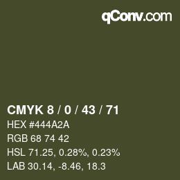 カラーコード: CMYK 8 / 0 / 43 / 71 | qconv.com